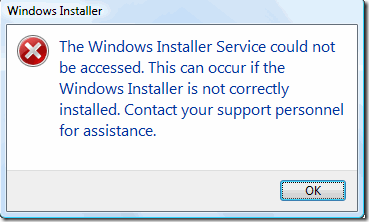 Error del instalador de Windows