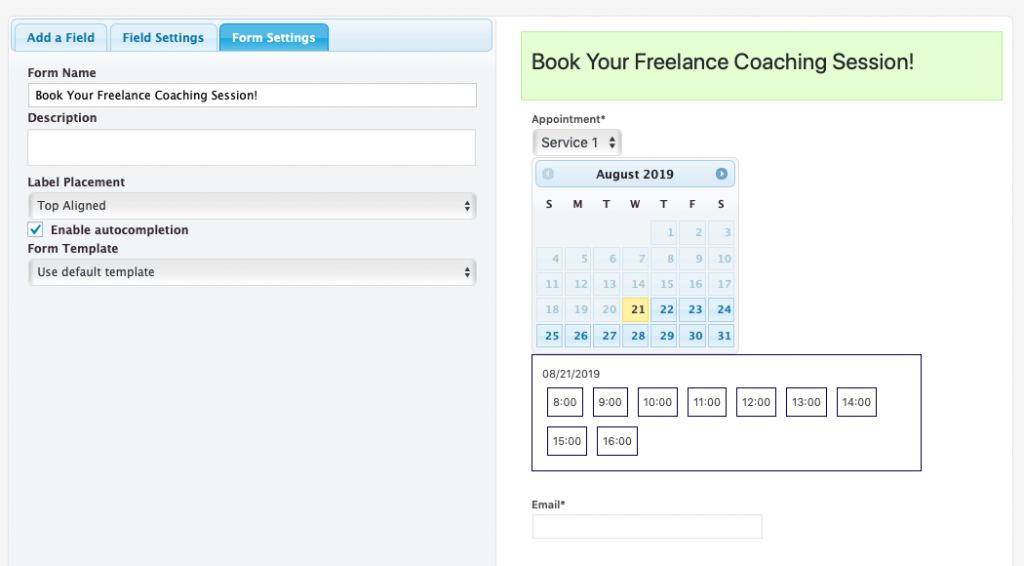 Complemento para reservar horas de visita