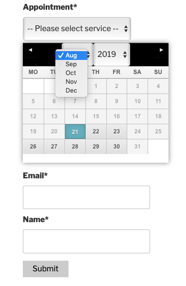 Complemento para reservar horas de visita