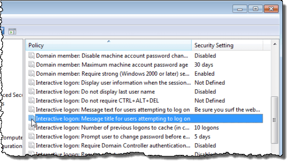 Haga doble clic en la configuración del título del mensaje