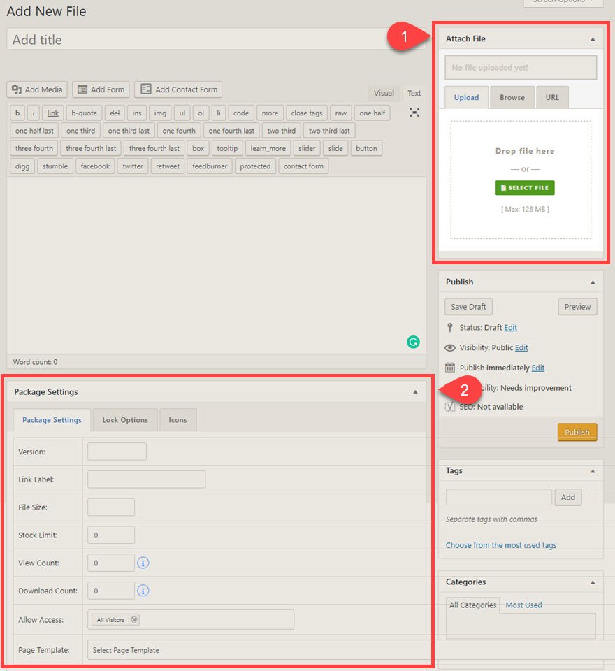 gestor de descargas wordpress