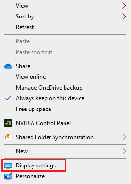 Haga clic en Configuración de pantalla.  Solucione el problema de resolución de pantalla completa en NieR