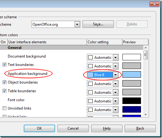Cambiar el fondo de la aplicación en OpenOffice Writer