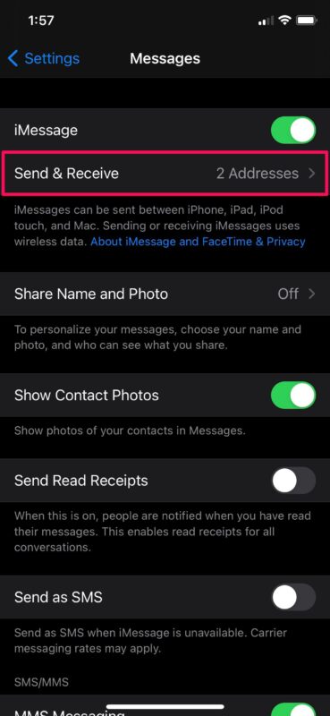 Cómo cambiar la ID de Apple para iMessage en iPhone y iPad