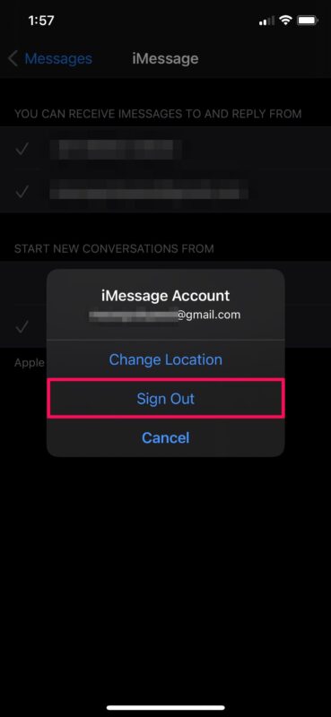Cómo cambiar la ID de Apple para iMessage en iPhone y iPad