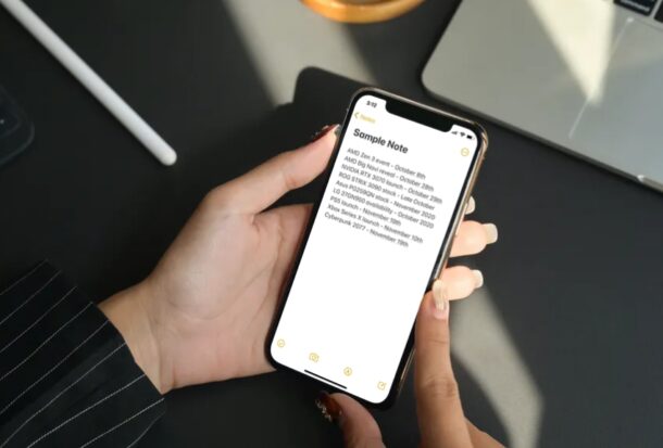 Cómo cambiar el fondo de las notas en iPhone y iPad