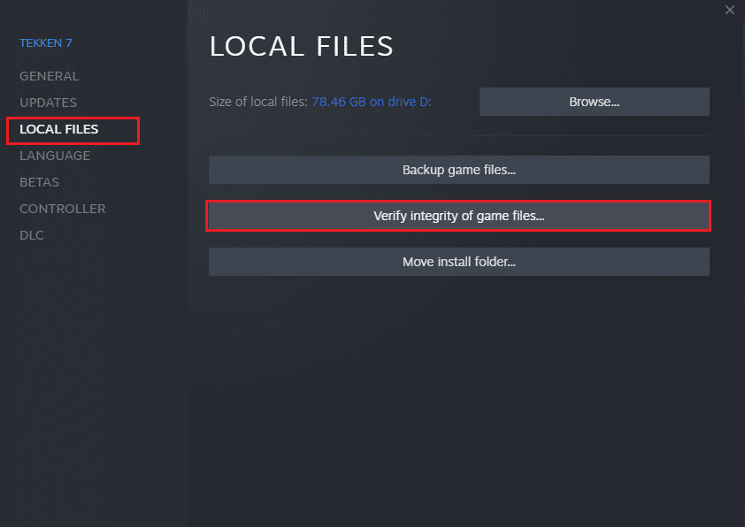 Comprobar la integridad de los archivos del juego 