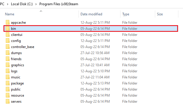 Abra la papelera y ejecute la carpeta steamservice.exe