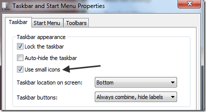 use iconos pequeños win 7