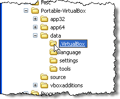 Carpeta de datos Portable-VirtualBox
