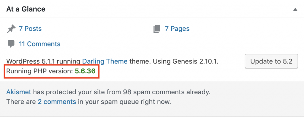 actualizar PHP