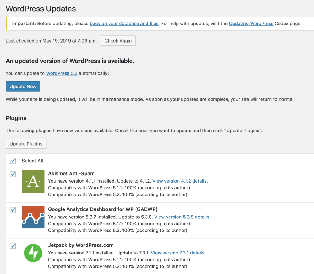 actualizar PHP