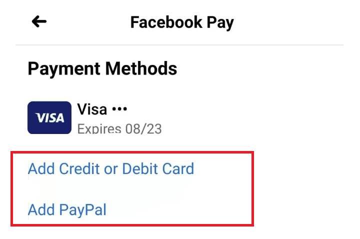 Agrega tu método de pago preferido.