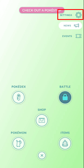 toque la opción Configuración en la esquina superior derecha