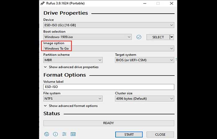 Creando Windows To Go con Rufus