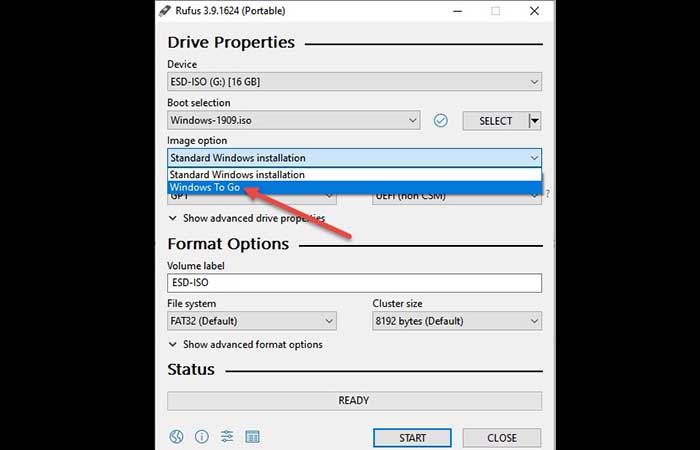 Creando Windows To Go con Rufus