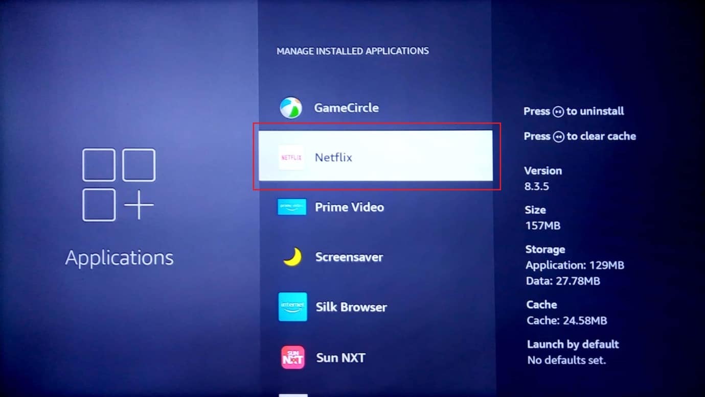 seleccione netflix. Solucione el problema lento de Amazon Fire Stick