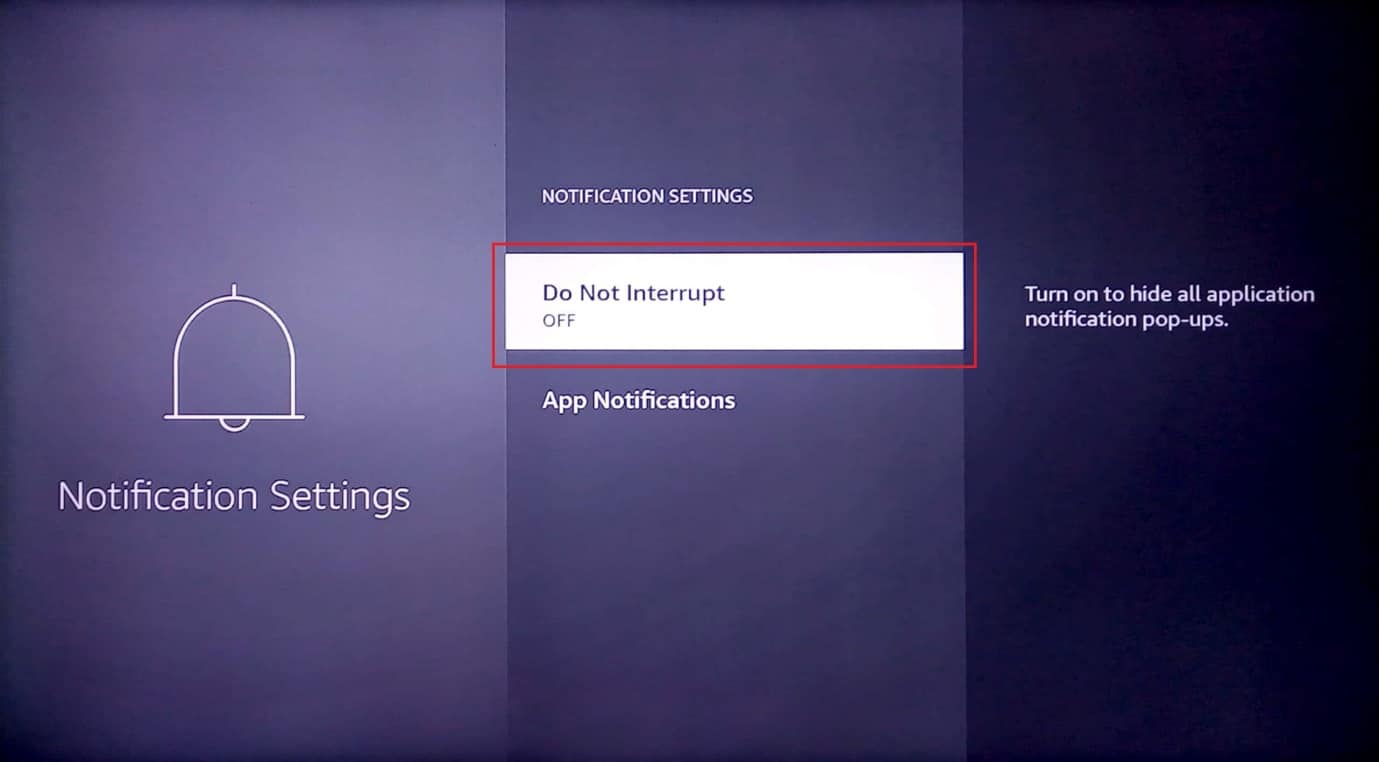 seleccione No interrumpir. Solucione el problema lento de Amazon Fire Stick