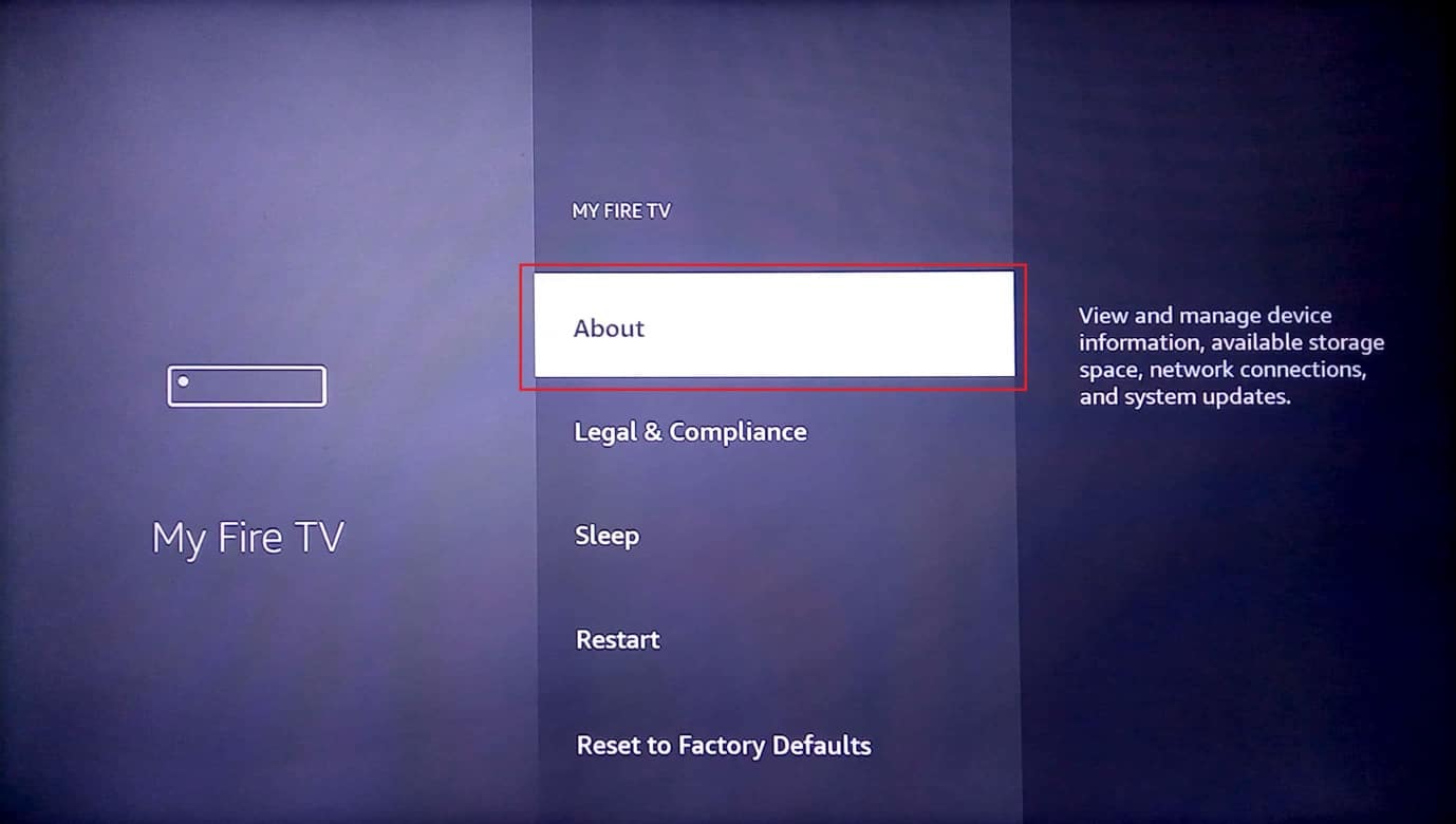 presione sobre. Solucione el problema lento de Amazon Fire Stick