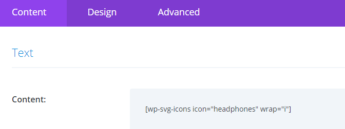 Módulo de texto Divi.