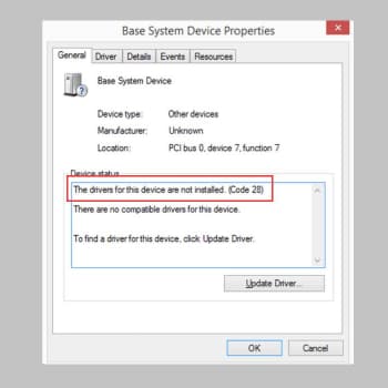 Solución: el controlador para este dispositivo no está instalado en WN 10