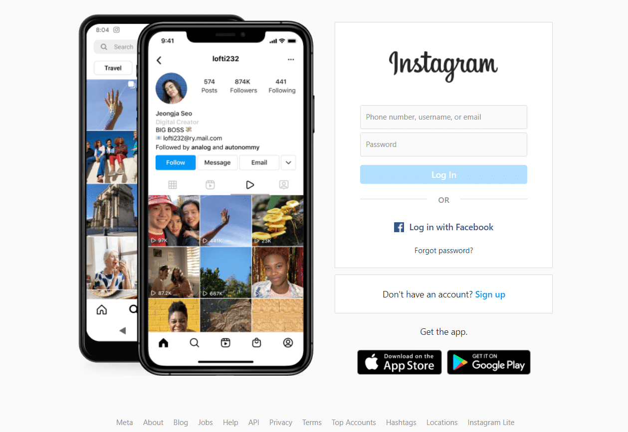 zaloguj się do instagrama w przeglądarce internetowej