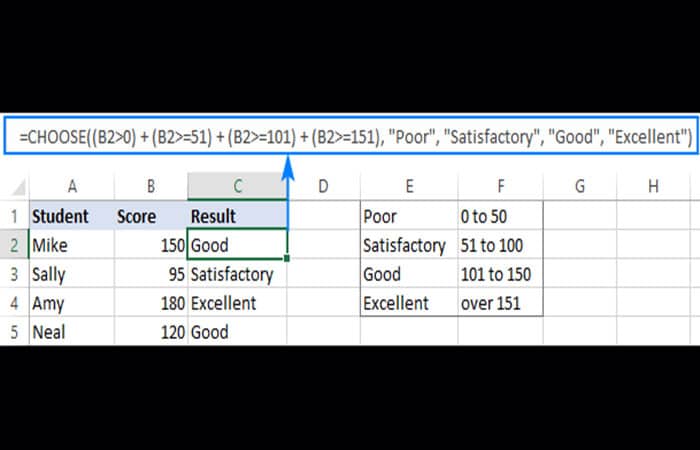Excel ELIGE una función