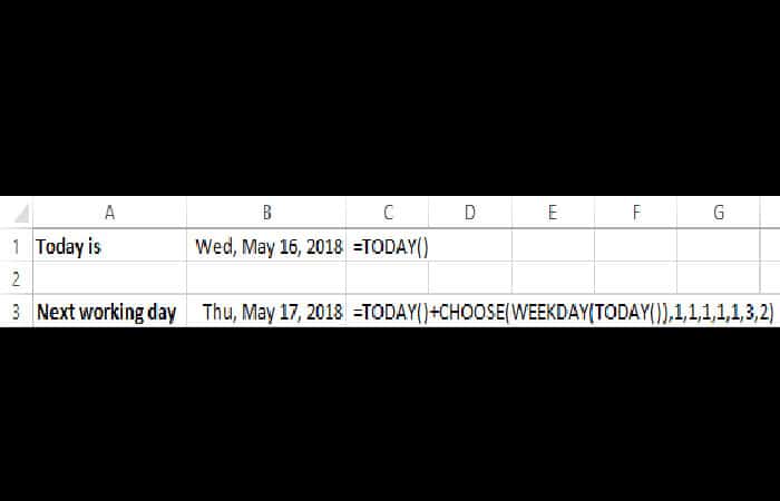 Seleccione una fórmula en Excel