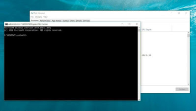 Símbolo del sistema dentro de una ventana Aviso de Windows