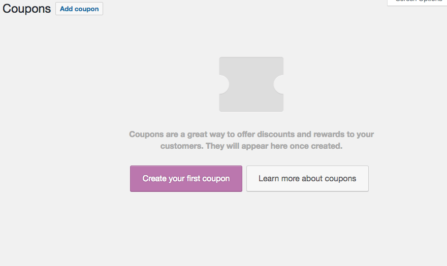 Agregar un nuevo cupón en WooCommerce.