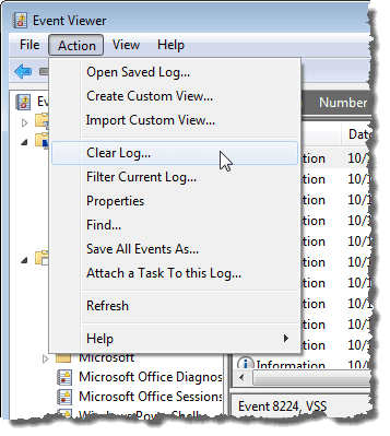 Selección de Borrar registro