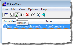 Actualización de la lista de contraseñas