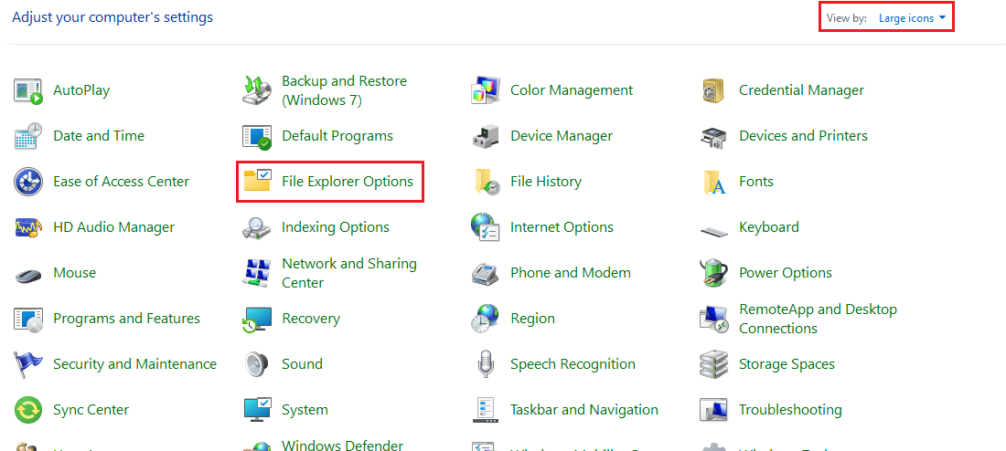 abrir las opciones del explorador de archivos desde el panel de control