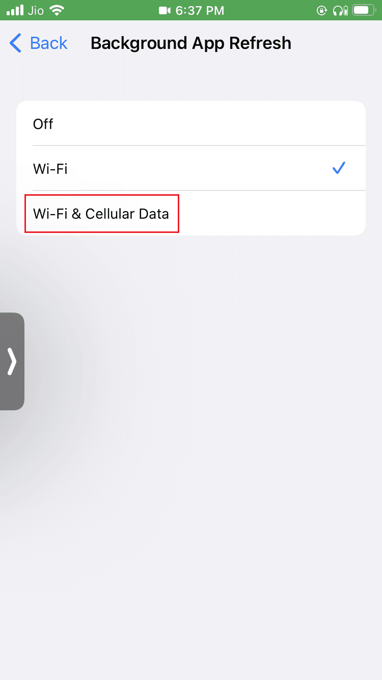 seleccione Wi-Fi y datos móviles en el iPhone. Cómo transmitir Popcorn Time a Smart TV