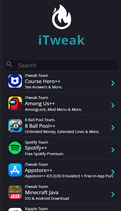 Sitio web de iTweak
