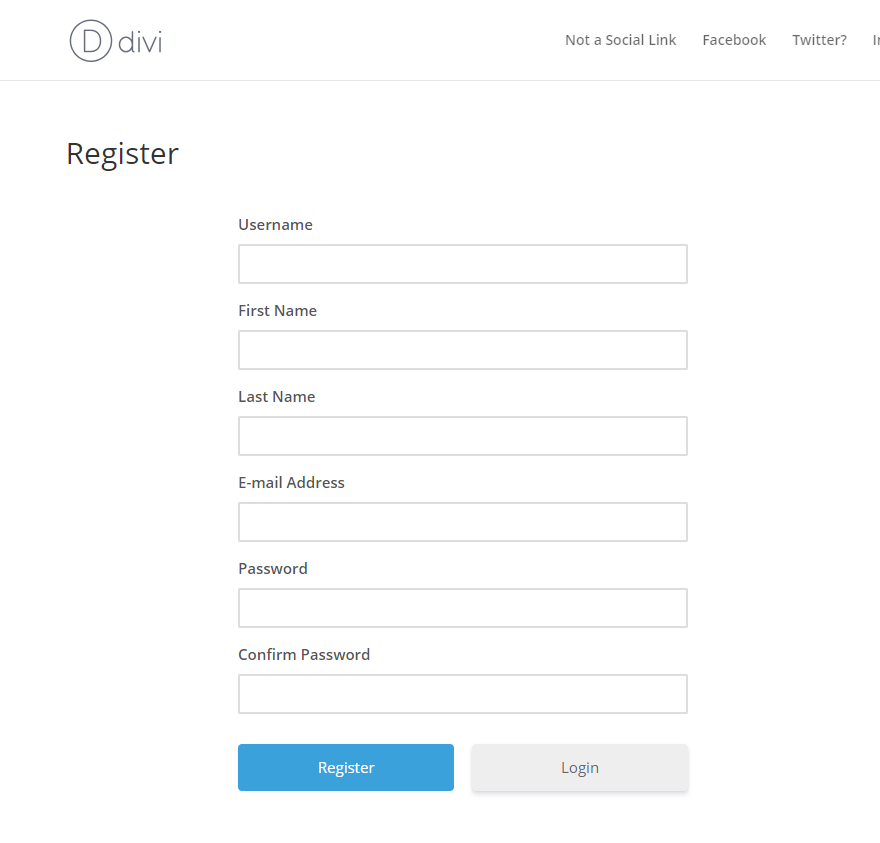 Página de registro de usuario de WordPress