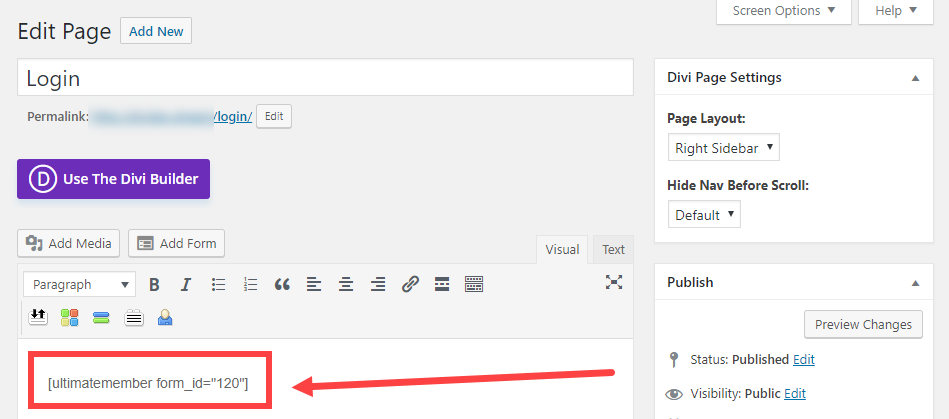 Página de registro de usuario de WordPress
