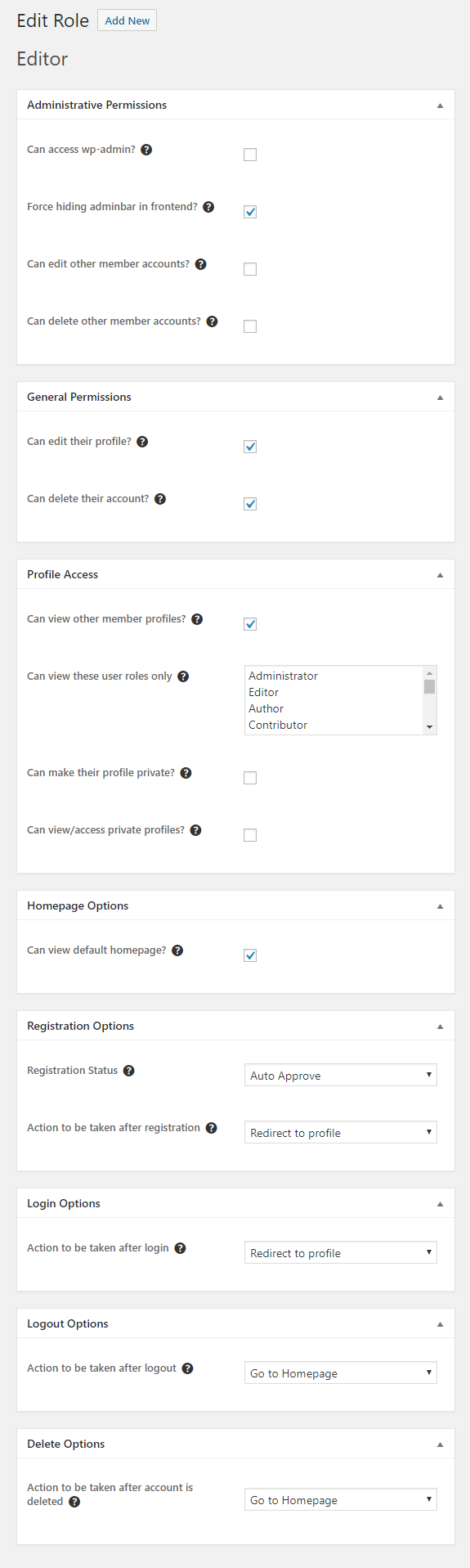 Página de registro de usuario de WordPress