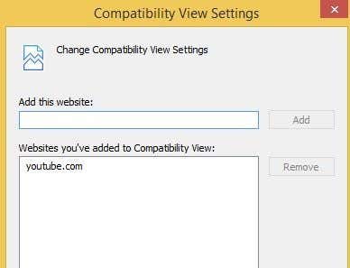 configuración de la vista de compatibilidad