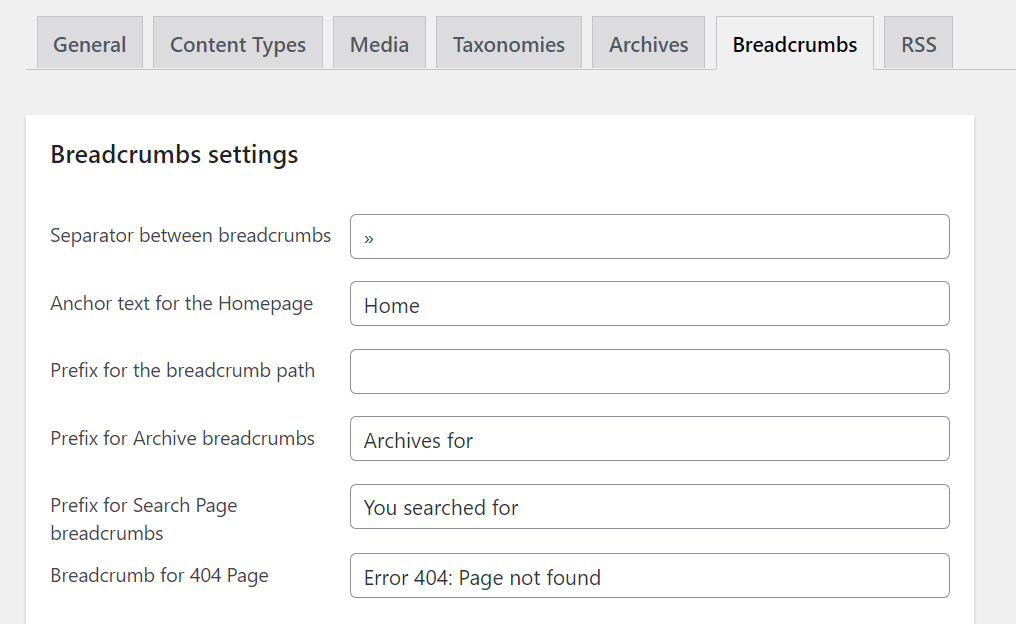 Configurar los ajustes de navegación de Yoast SEO