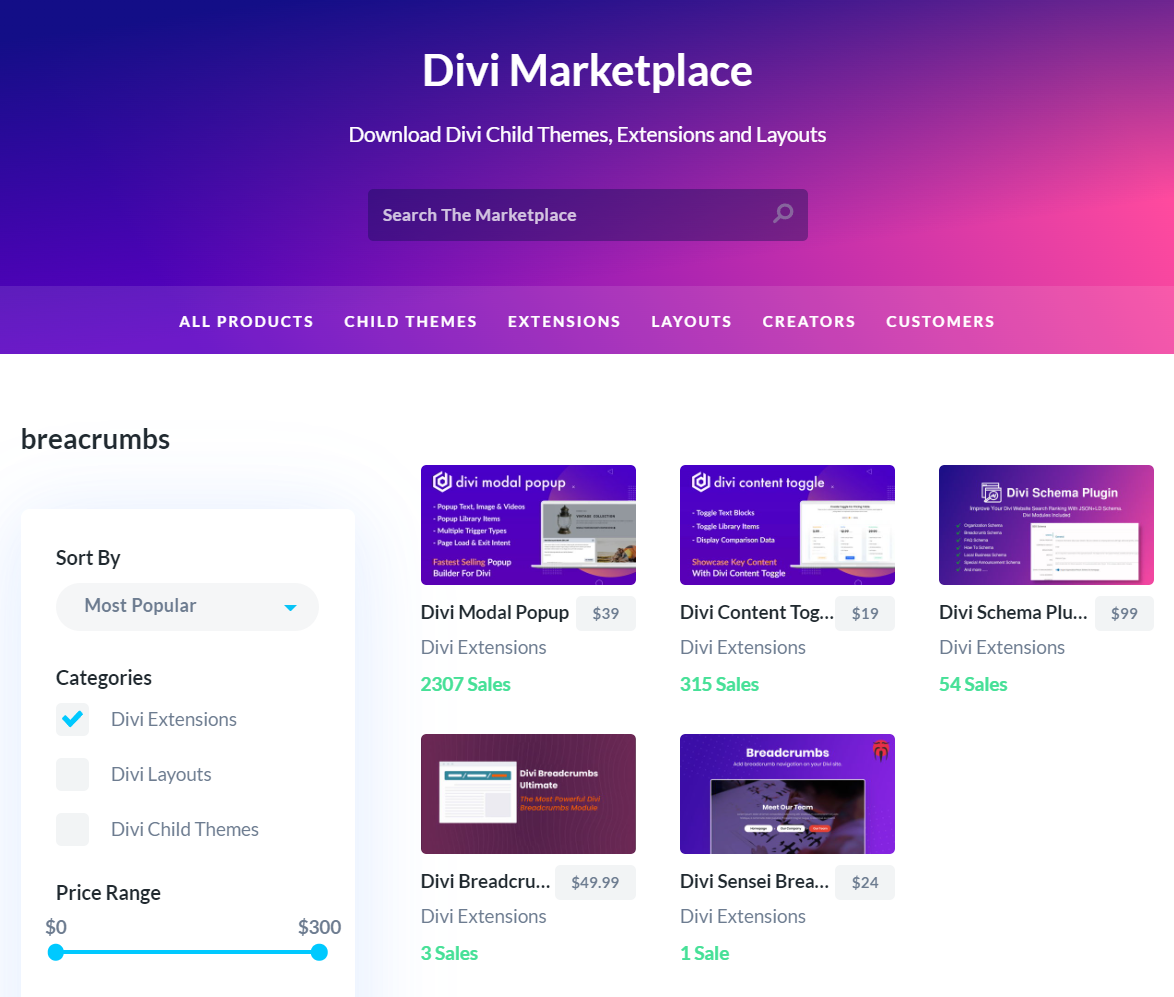 Explorar el Mercado Divi