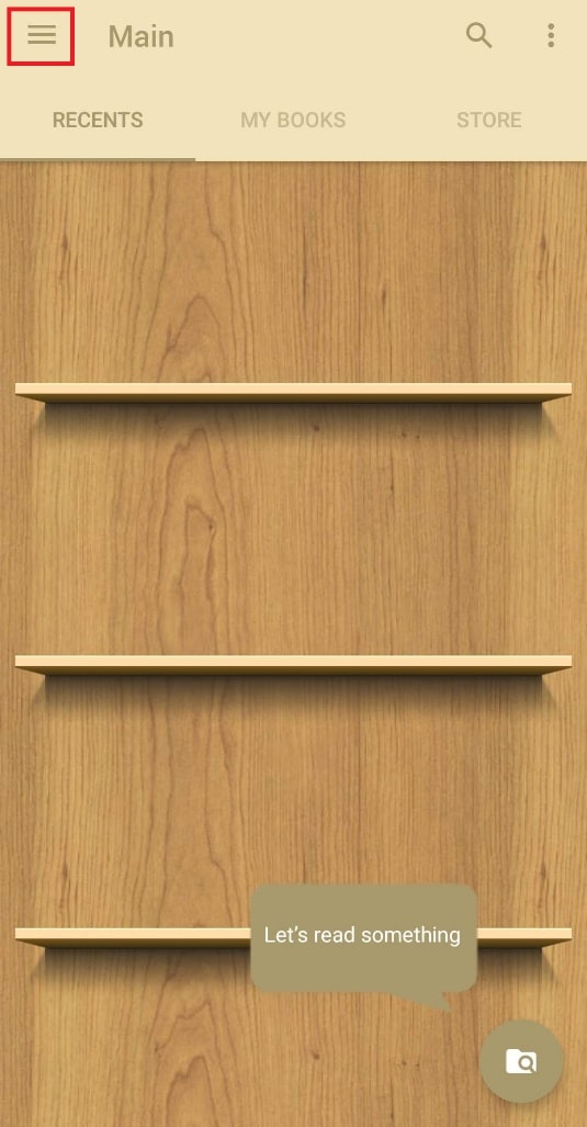 Toca el icono de la hamburguesa en la esquina superior izquierda