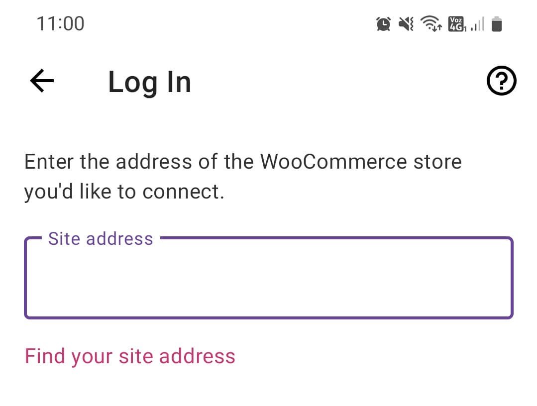 Ingresando la dirección del sitio web