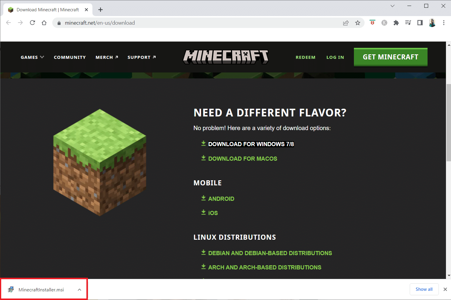 haga clic en el archivo de instalación para instalar la aplicación.  Formas de corregir el error de Minecraft No se puede guardar la descarga