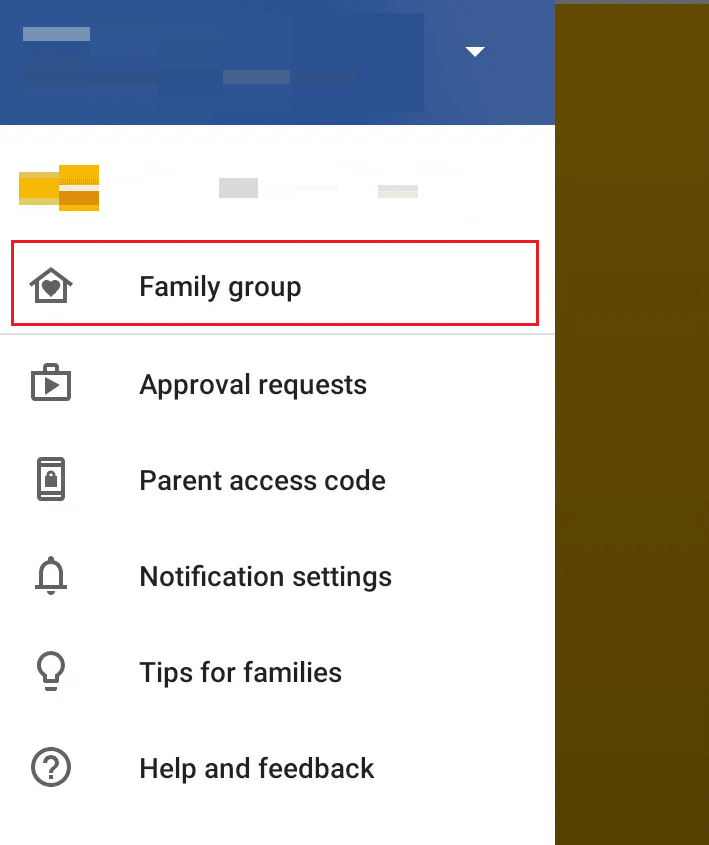 Toca la opción Grupo familiar |  ¿Qué es el Plan familiar en YouTube Premium?  |  abandonar el grupo familiar de Google