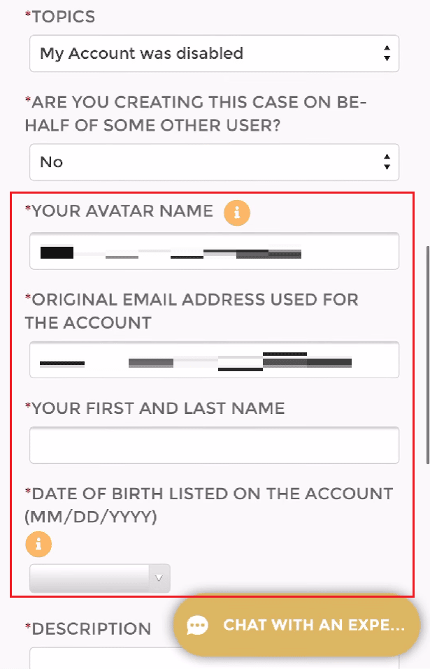 nombre del avatar, correo electrónico, nombre y apellido, fecha de nacimiento |  ¿IMVU elimina las cuentas inactivas?