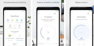 Aplicación Google Home página de inicio de Google