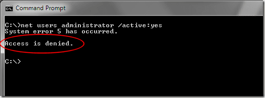 Acceso a Windows 7 denegado