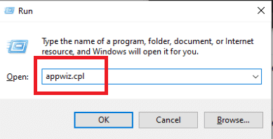type appwiz.cpl and hit Enter.
