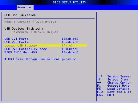 compatibilidad con USB heredado